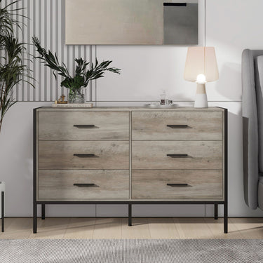Wooden Dresser With 6 Drawers